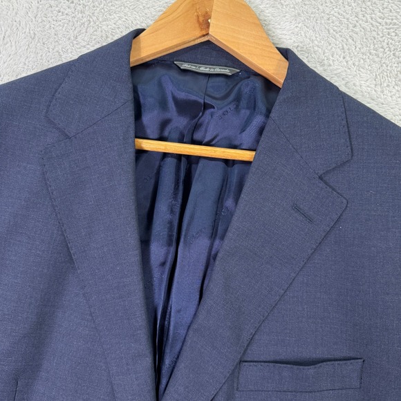 Jack Victor Dean Mens 46R Blue‎ 18 Micron Wool Smart Twist Blazer Super Poplin